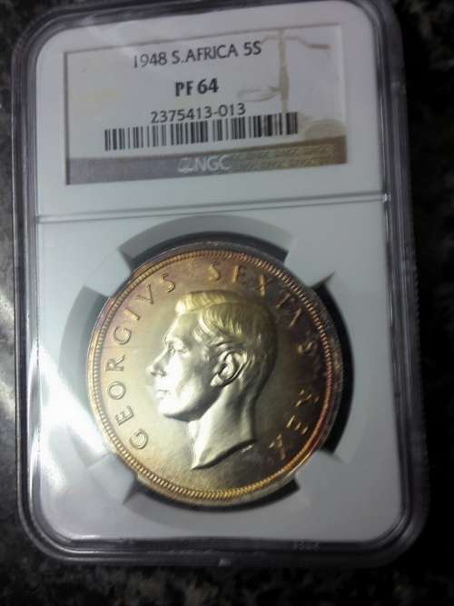 1948 SA UNION CROWN GRADED PF64   BY NGC
