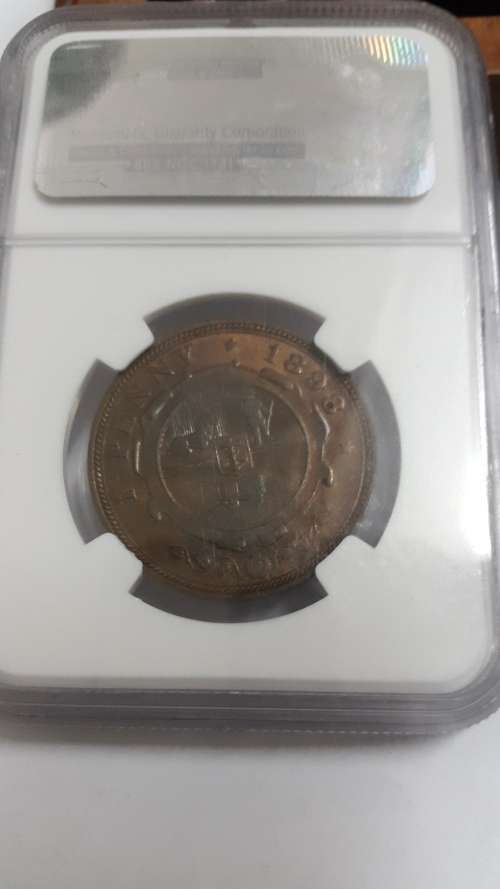 RARE 1898 SAMMY MARKS PENNY GRADED MS 63 RB