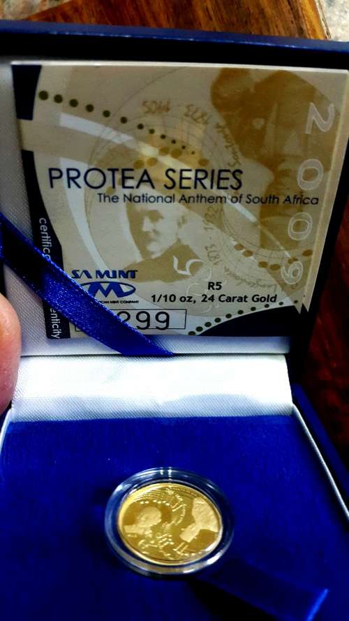 PROTEA SERIES. 24 ct  1/10TH OZ R5 - NATIONAL ANTHEM