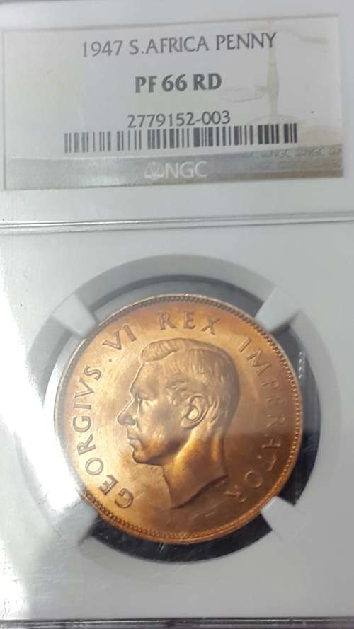 1947   SA UNION PENNY  GRADED PF 66 RD   BY NGC