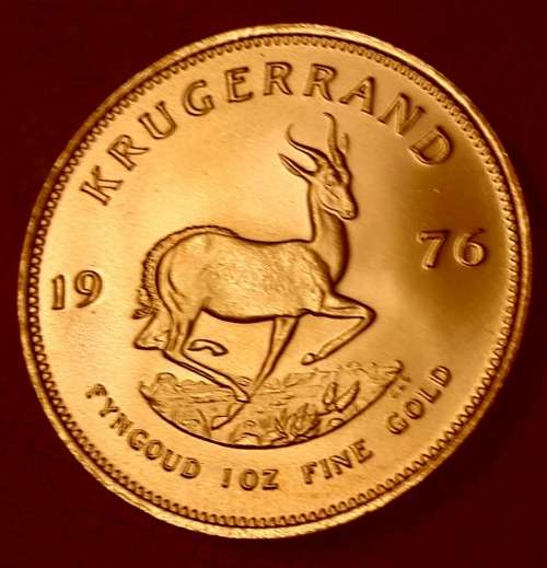 1976 RSA 1 OZ KRUGERRAND IN PERFECT CONDITION.  34 GRAMS OF 22CT