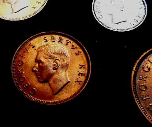 1952 SA UNION LONG PROOF SET WITH GOLD POUND AND HALF POUND