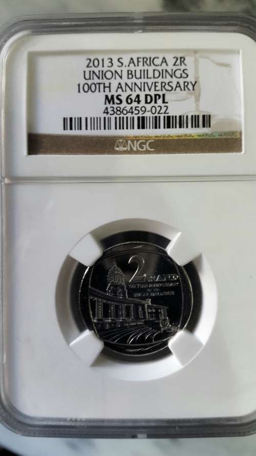 2013 RSA 2 RAND UNION BUILDINGS 100TH ANNIVERSARY GRADED MS64 DPL BY NGC