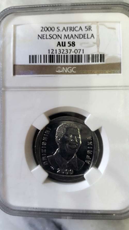 2000 RSA 5 RAND GRADED AU58 BY NGC