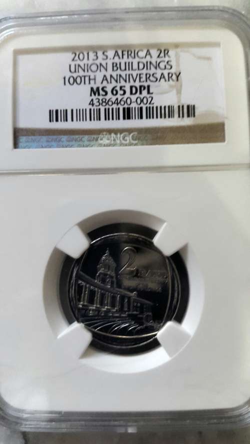 2013 RSA 2 RAND UNION BUILDINGS 100TH ANIVERSARY GRADED MS65 DPL BY NGC