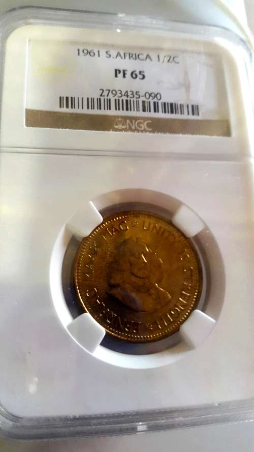 1961 RSA 1/2 CENT GRADED PF65 BY NGC
