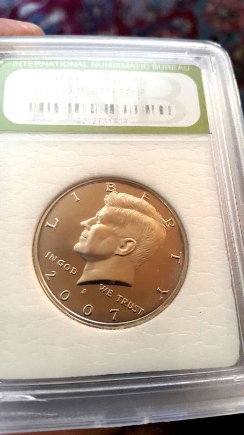 2007 S.KENNEDY 1/2 DOLLAR GRADED D CAM GEM PROOF BY INB