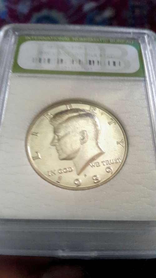 1989 P.KENNEDY 1/2 DOLLAR GRADED BRILLIANT UNCIRCULATED BY INB