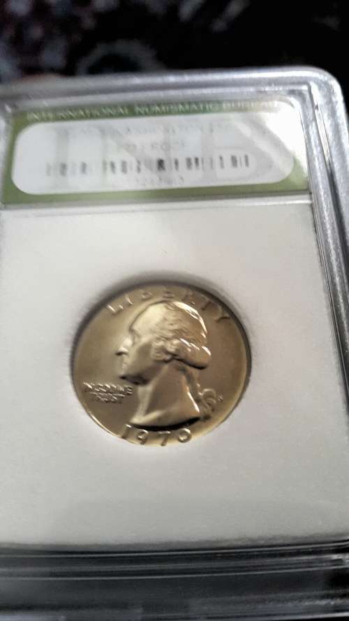 1970 S.WASHINGTON 1/4 DOLLAR GRADED GEM PROOF BY INB
