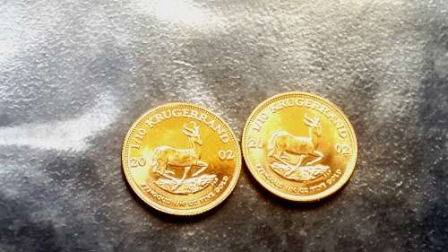 2002   PROOF KRUGER RAND 1/10 th X 2 bid is per coin