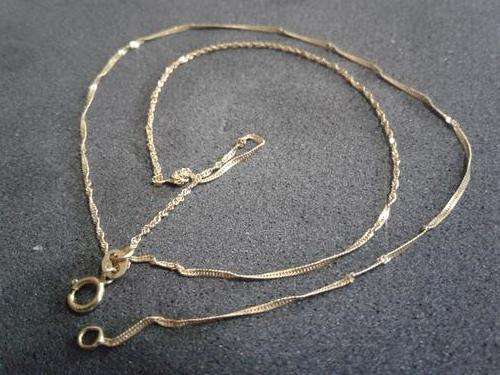 SOLID 9CT CHAIN. LENGTH 500MM, WIDTH 2MM