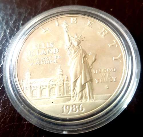 1986 PROOF Ellis Island Silver USA Liberty Dollar