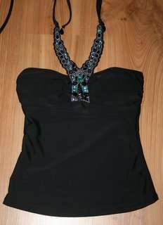 Kelso - Black beaded Tankini Top - size 8