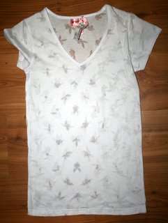 Playboy - White "Burnout" detail Tee Shirt  - size Medium