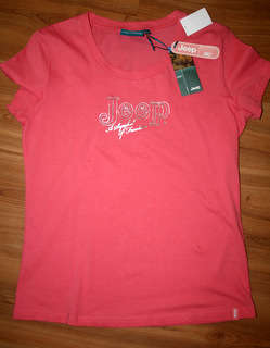 Jeep - Pink Diamante Detail T-Shirt - Size Large