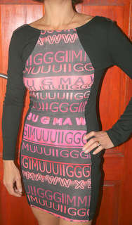 Sissy Boy  - Black Long sleeve fitted "Contour" Mini - size Large