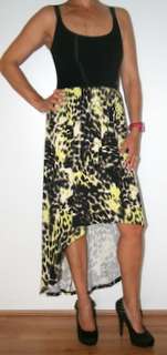 '''CLEARANCE    SALE''''       Amali - Black/Animal Print "Hi-Low" Dress - Size 6  (26)