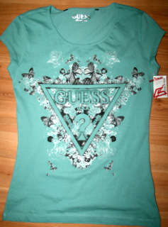 Guess  - Teal "Triangle"Tee Shirt - size Small