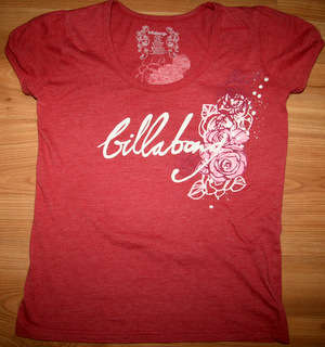 Billabong - Brick Red Capped Sleeved Tee Shirt - Size 8