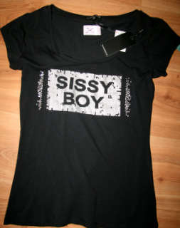 Sissy Boy  - Black Tee with Silver Logo- size 32