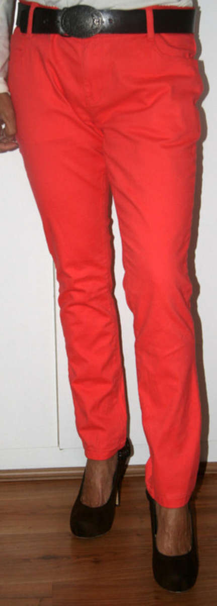 Kelso - Coral Skinny Jeans - Size 12