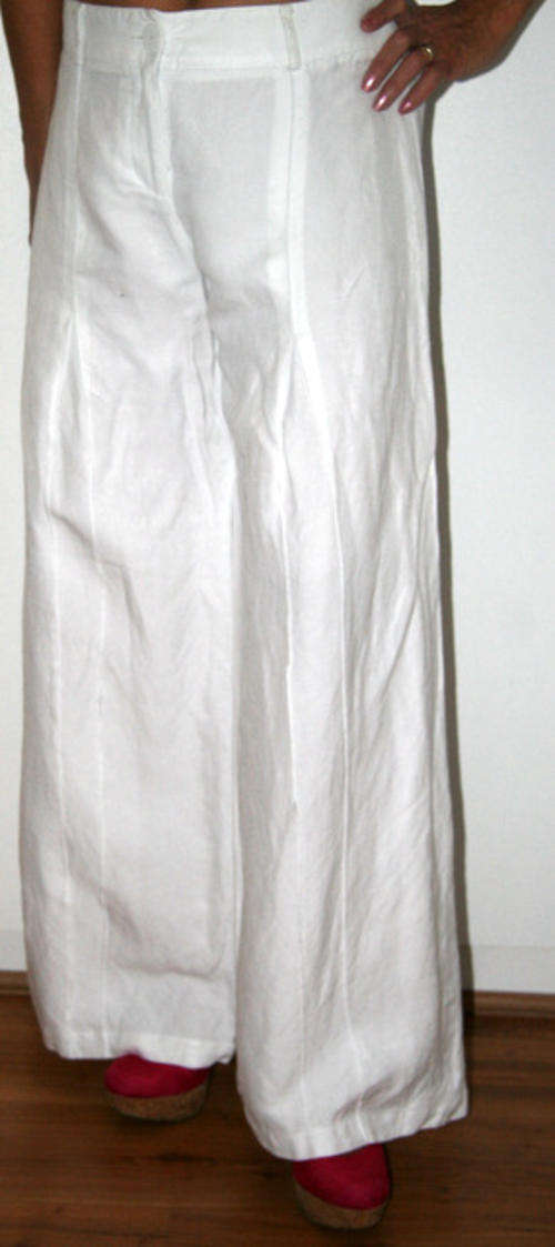 Pringle - White Linen Staight leg Pants - Size 10