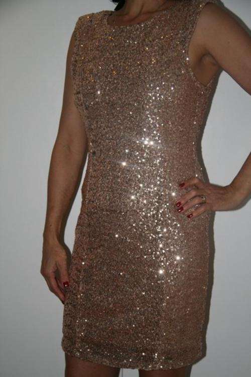 Sissy Boy - Bronze Sequined "Kaylin" Cocktail Dress - size XL