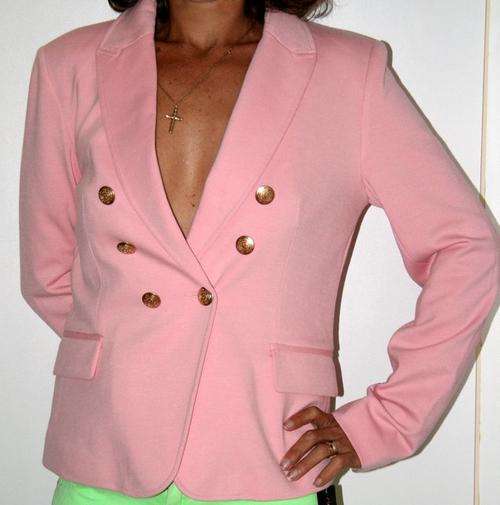 Kelso - Light Pink Double Breasted Blazer - size 12(36)  Bust86cm