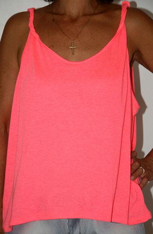 Sissy Boy - Neon Pink Loose strappy Top - Size Large