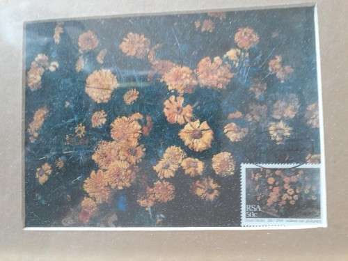 SET OF 4 FRANS OERDER  POSTCARDS WITH STAMPS ON FRAMED