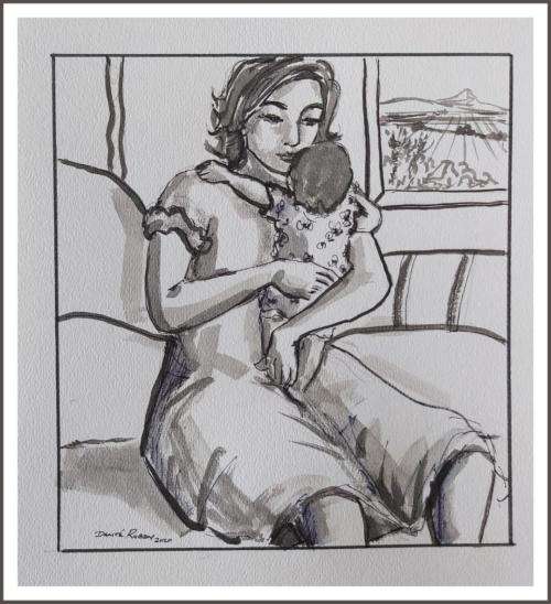 DANTE RUBIN RARE INK DRAWING A RARE FIND 27 X 25 CM