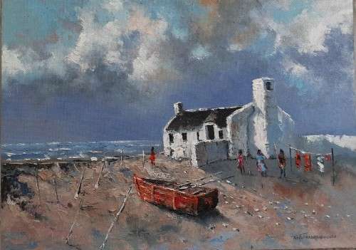 Neil janse van NIevenhuizen SIGNED oil on canvas on board 35 x 25 cm