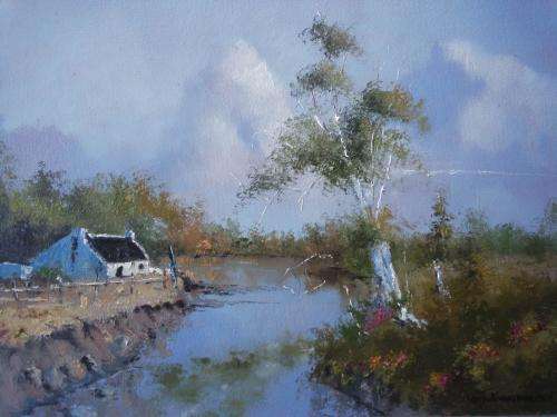 Neil janse van NIevenhuizen SIGNED oil on canvas on board 35 x 25 cm