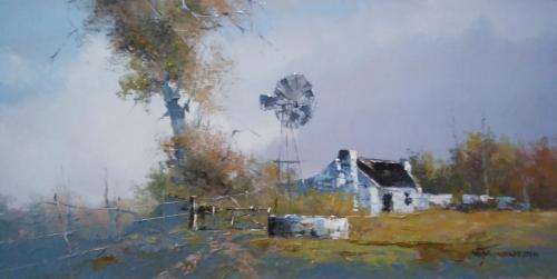 Neil janse van NIevenhuizen SIGNED oil on canvas on board 35 x 17.5 cm
