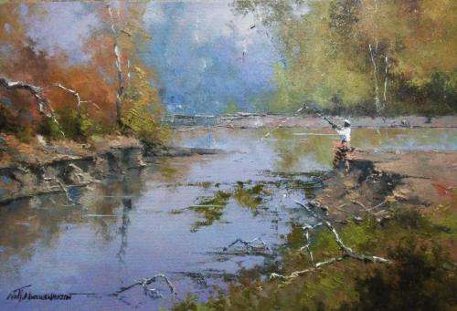 Neil janse van NIevenhuizen SIGNED oil on canvas on board 37.5 x 22 cm