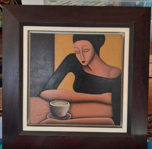 EVE OIL ON CANVAS IN BOXED FRAME 40 X 40 CM