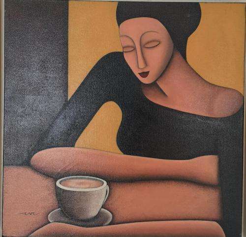 EVE OIL ON CANVAS IN BOXED FRAME 40 X 40 CM