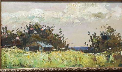 RARE FRAMED BERT VAN WYK SIGNED oil on canvas on board 35 x 17.5 cm