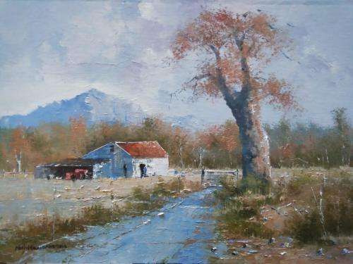 Neil janse van NIevenhuizen SIGNED oil on canvas on board 40 x 25 cm