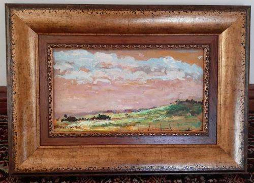 RARE FRAMED BERT VAN WYK SIGNED oil on canvas on board 35 x 17.5 cm