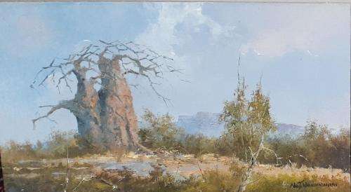 Neil janse van NIevenhuizen SIGNED oil on canvas on board 35 x 20.5 cm