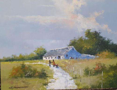 Neil janse van NIevenhuizen SIGNED oil on canvas on board 35 x 25 cm