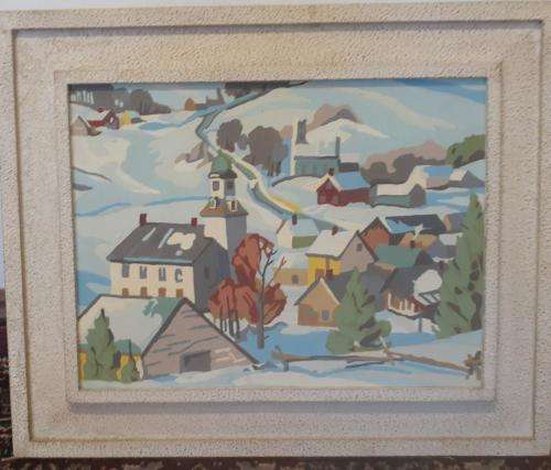VINTAGE JAPANESE OIL PAIMTING 40 X 30 CM