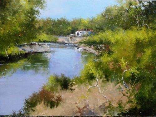 Neil janse van NIevenhuizen SIGNED oil on canvas on board 35 x 25 cm