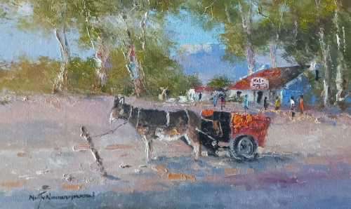 Neil janse  Van Nieuwenhuizen Oil on Canvas on Board 40 x 25.5 cm