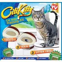 CITI KITTY - CAT TOILET TRAINING KIT - Become Litter FREE!  Ideal for Apartments / Flats