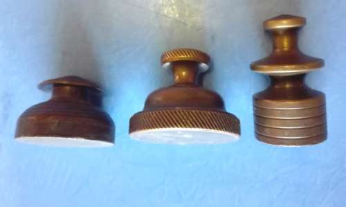 3 x VINTAGE BRASS WEIGHTS