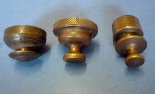 3 x VINTAGE BRASS WEIGHTS