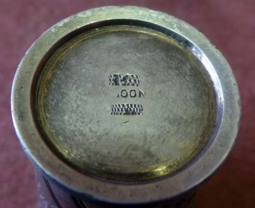VINTAGE -  POSSIBLY GERMAN 800 SILVER SHOT GLASS. PLEASE READ CAREFULLY