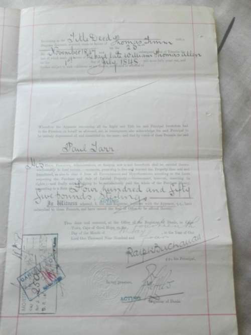 CAPE HOPE REVENUE x 2 ON DEED - 1904